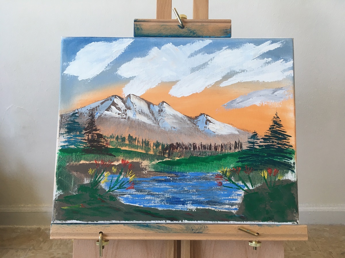 art therapy oil painting moutains