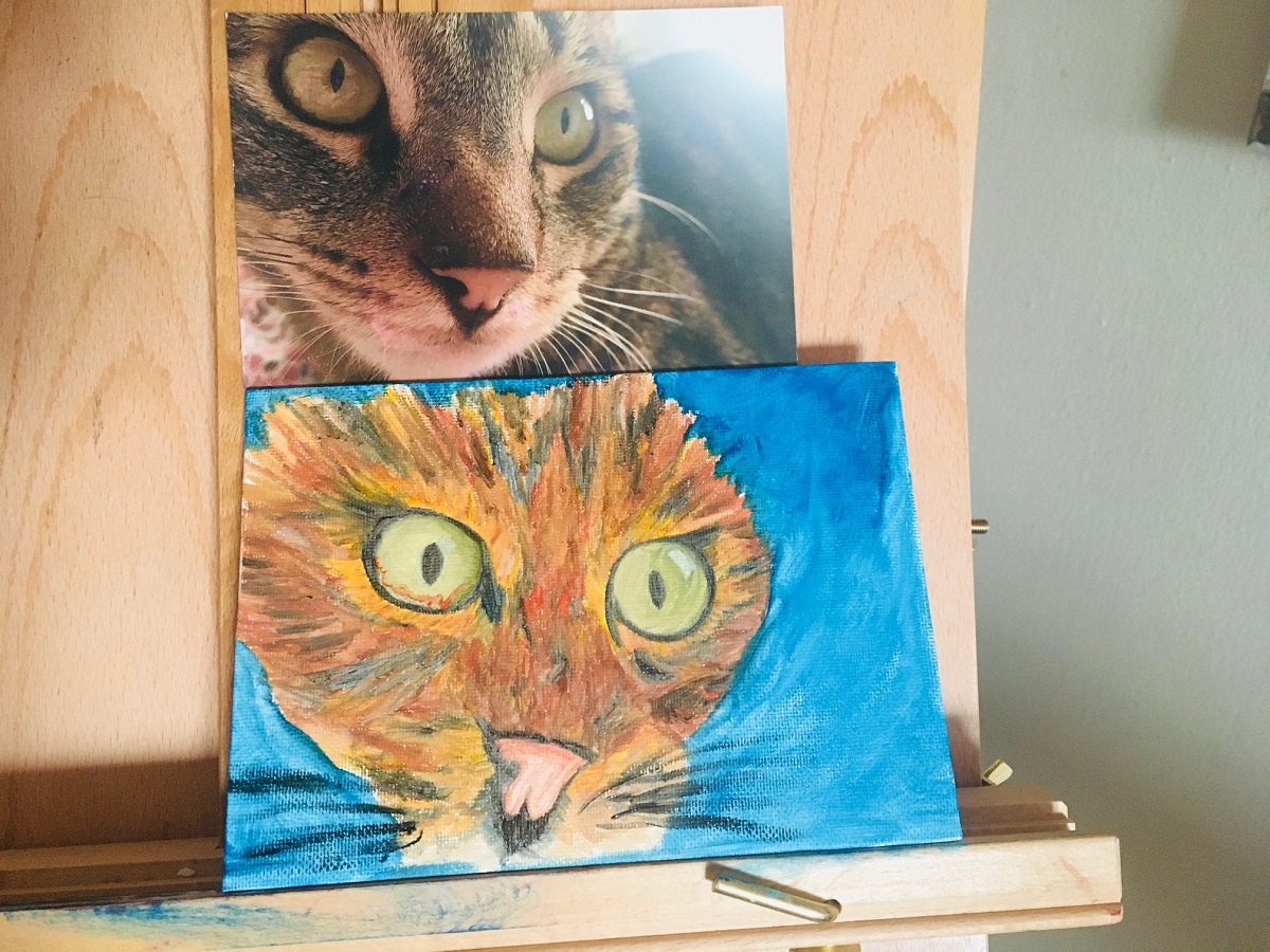 abstract cat portrait