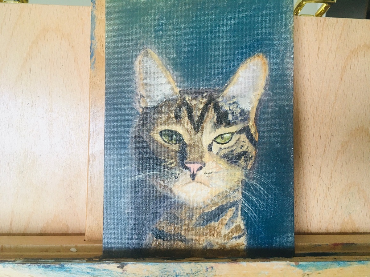 cat portrait oil painting
