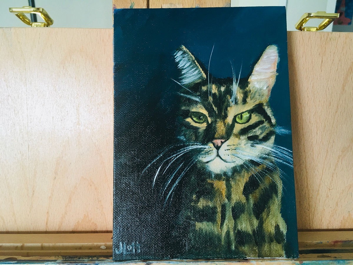 art therapy cat portrait