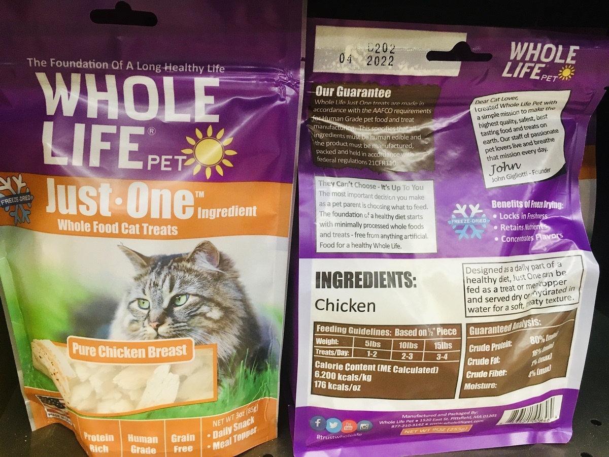 whole life dehydrated cat treats