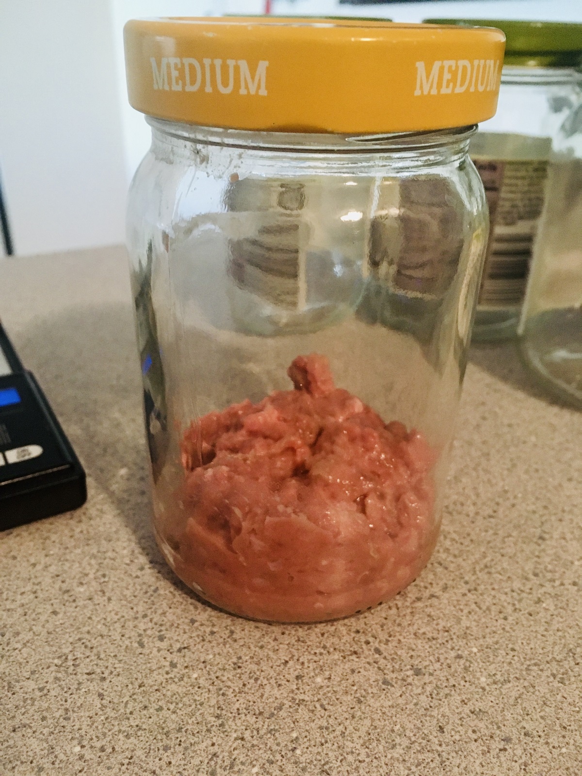 raw cat food in jar