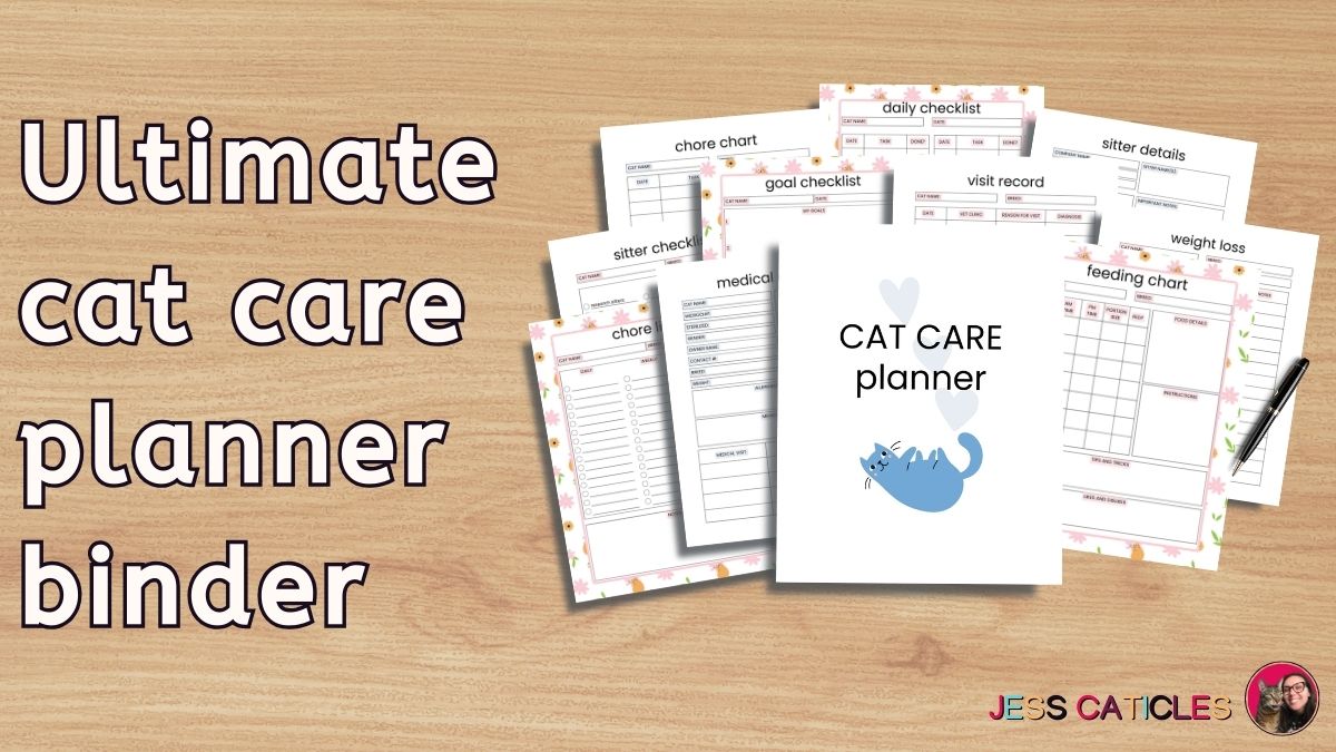 best cat care planner binder printable digital