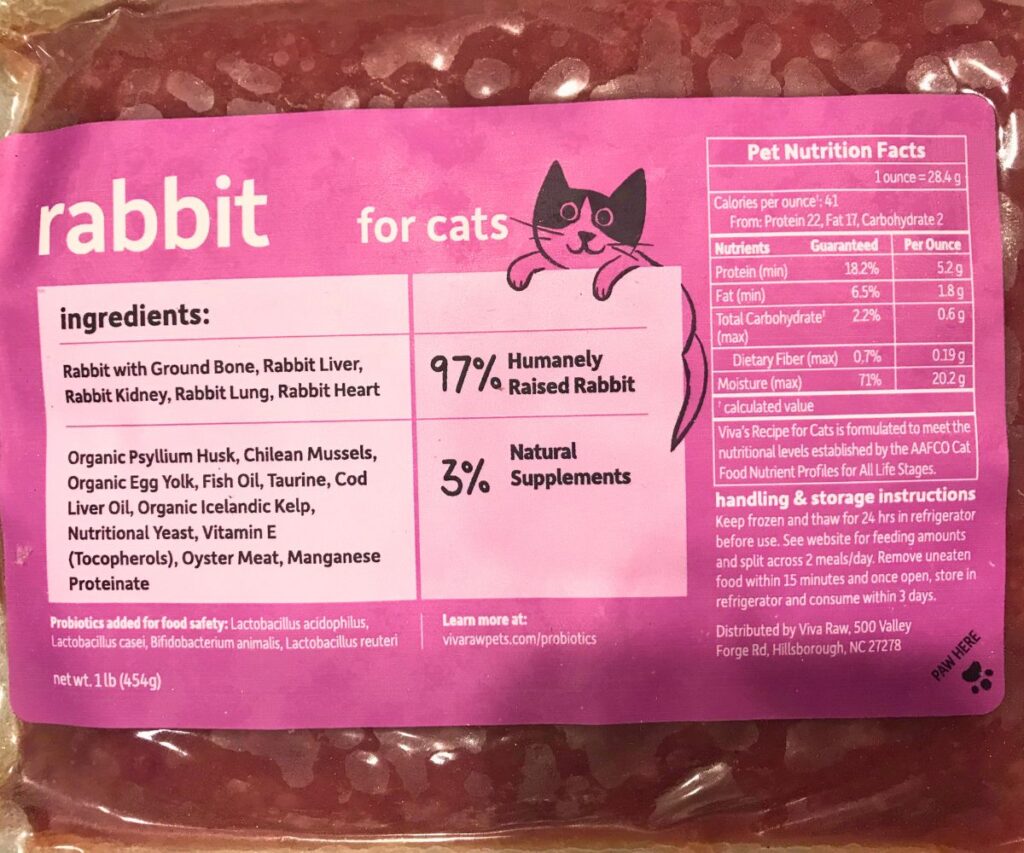 viva raw cat food rabbit review jess caticles