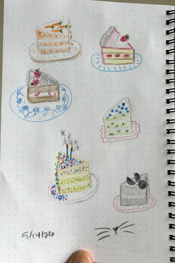 cakes colored pencil drawing fun things to draw jess and jericho caticles.com