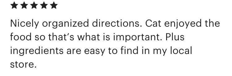 great recipe testimonial