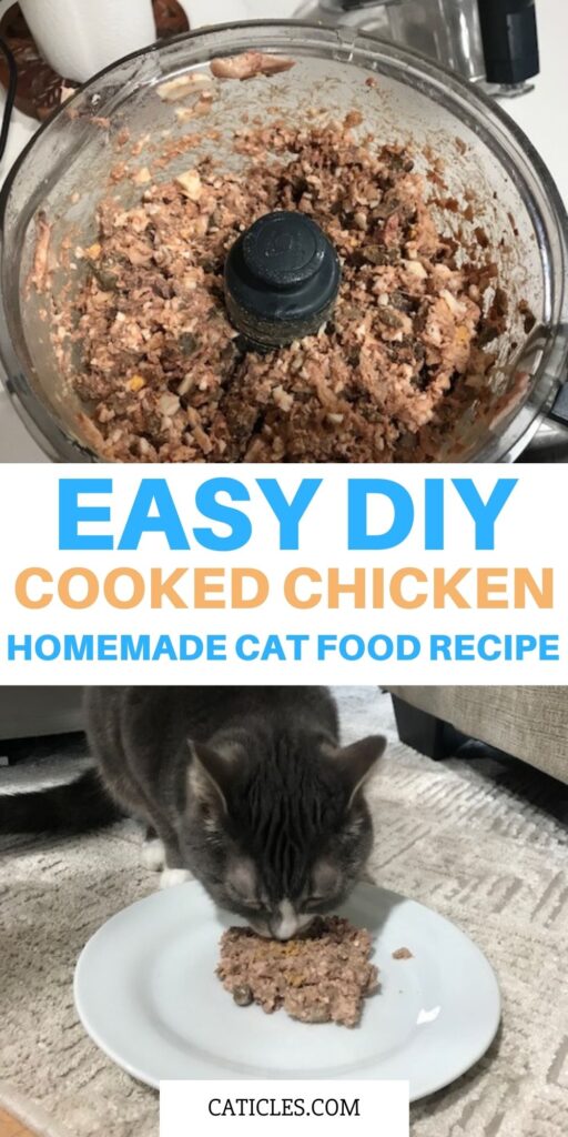 easy diy cat food recipe cooked chicken caticles.com