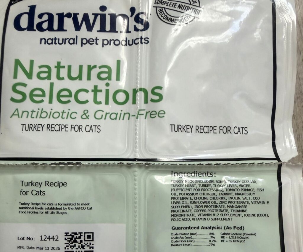 darwins raw cat food turkey jess and jericho caticles.com
