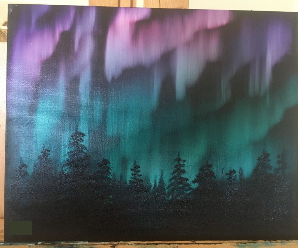 aurora borealis painting