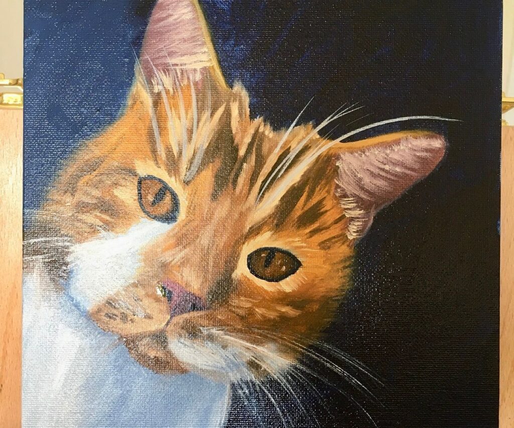 little kitty portrait painting